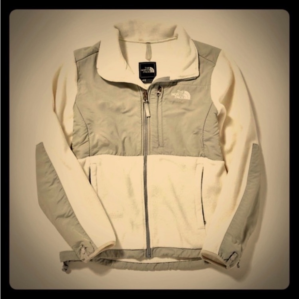 The North Face White & Silver ZIP UP EUC - Picture 1 of 8